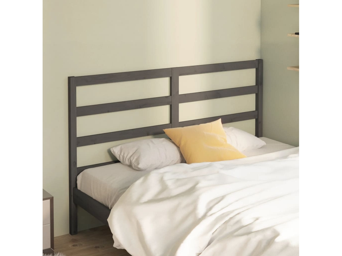 Vidaxl Cabeceira De Cama 166x4x100 Cm Pinho Maciço Cinzento