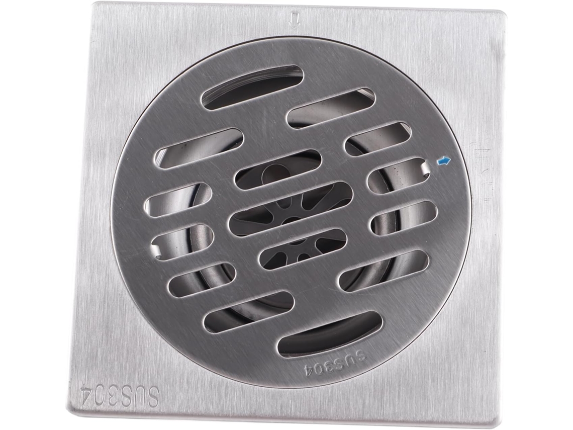 Ralo De Piso Quadrado Cryfokt Em Aço Inoxidável Durável Para Chuveiro, Cozinha, Banheiro E Garagem (estilo 2)