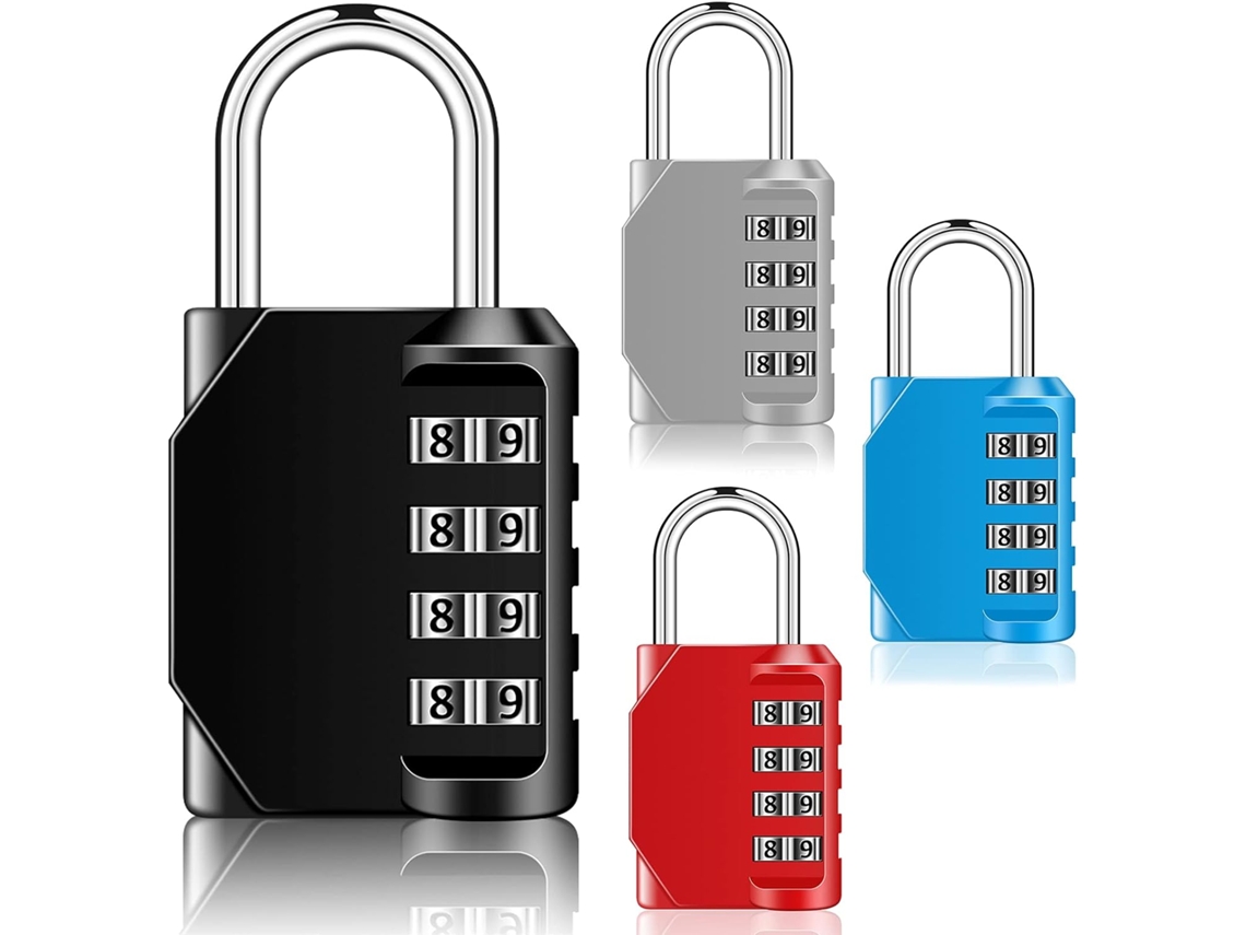 Cadeado Com Código De 4 Dígitos, Reconfigurável, À Prova De Água