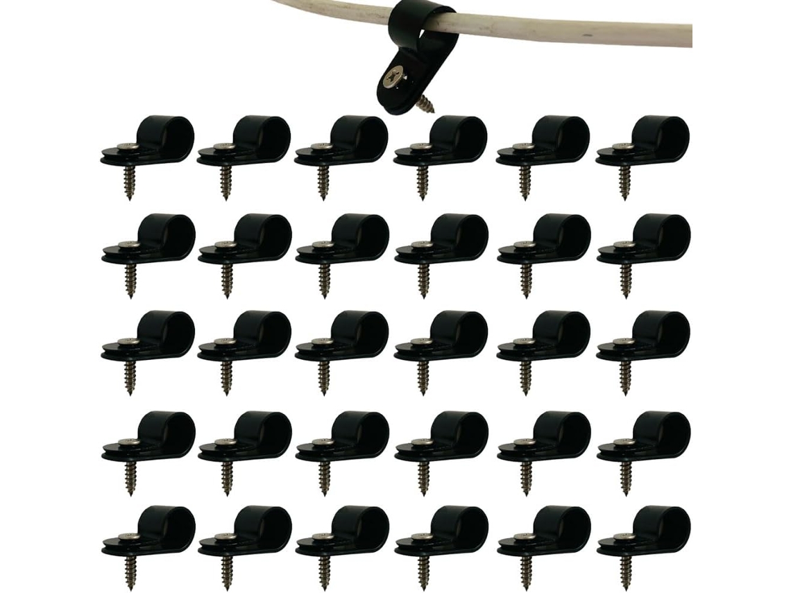Conjunto De 50 Presilhas Plásticas Em Formato R Com Parafusos. Leves