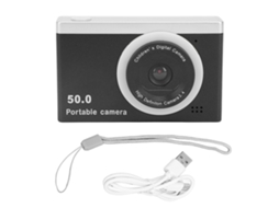 Câmera Digital Hd 50mp 1080p 8x Zoom Portátil Com Câmeras Duas Frontal E Traseira E Filtro Para Fotografia Infantil Preto