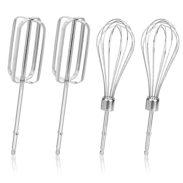 Conjunto De 4 Peças De Acessórios Para Batedeira Manual, 2 Estilos De Batedores Mão Em Aço Inoxidável Para Batedeira Manual 626 Prata