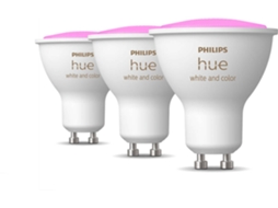 Kit 3 Lâmpadas Inteligentes PHILIPS HUE (GU10 - Branco e cor)