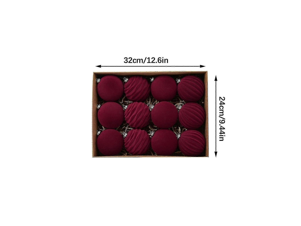 Bola De Natal Flocada De Veludo Escuro De 8cm Zzy Hengjian