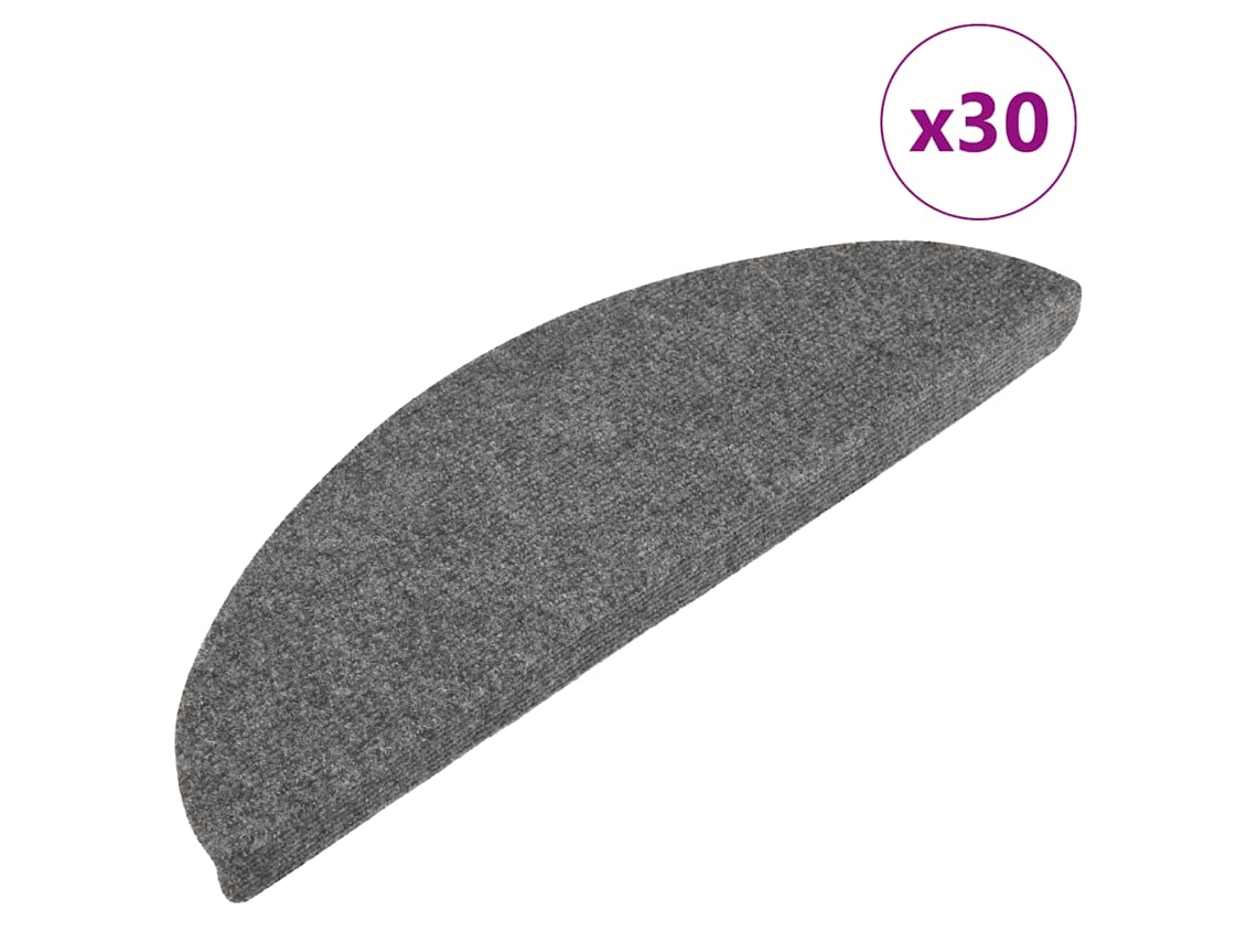 Tapetes De Escada Adesivos 30 Pcs 56x17x3 Cm Cinzento