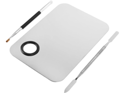 Paleta De Maquiagem, Bandeja De Aço Inoxidável, Espátula Para Mistura E Kit.