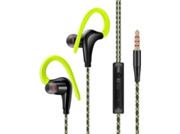 Fone De Ouvido Esportivo 3, 5mm Com Gancho De Orelha, À Prova D Água, Estéreo, Para Corrida, Com Cancelamento De Ruído