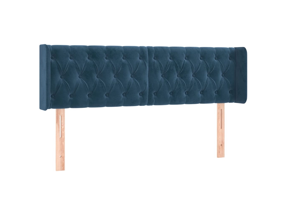 Cabeceira de Cama com Abas Tecido Azul Escuro MAISON EXCLUSIVE (147x16x78 cm)