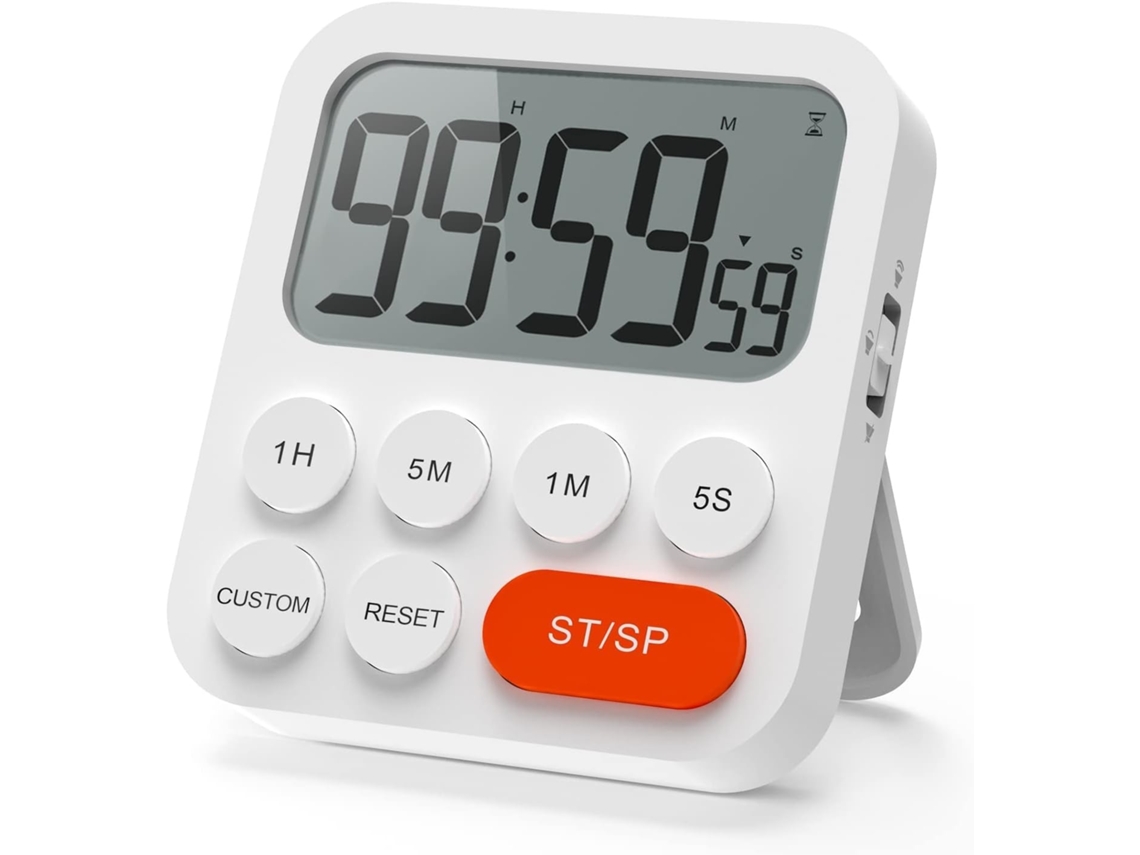 Temporizador Digital De Cozinha, Base Magnética, Suporte Dobrável Ou Orifício Para Pendurar