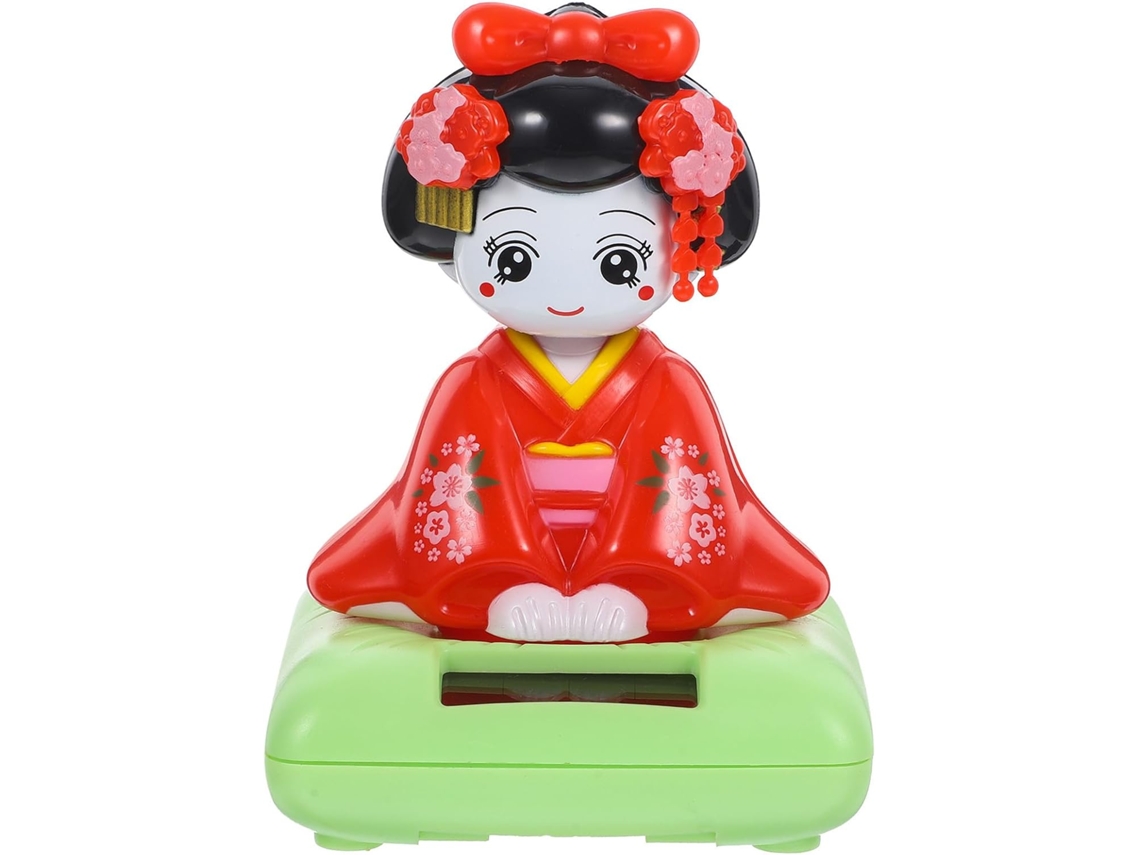 Boneca Decorativa De Carro Com Quimono Solar Vermelho E Estatueta De Plástico