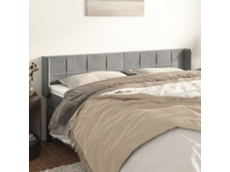 Vidaxl Cabeceira De Cama C/ Abas Veludo 203x16x78/88 Cm Cinzento-claro