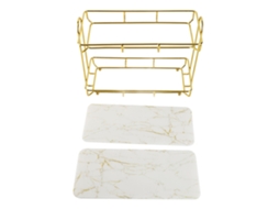 Rack de Banheiro 2 Andares Ouro Branco Anti derrame