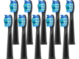 Compatível com Fairywill 507/508/d7/d8/515/551/917/959, 10 cabeças de escova de substituição, Pretas