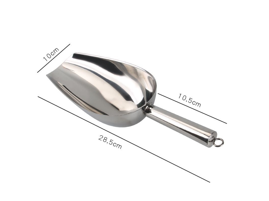 Conjunto de 2 colheres de aço inoxidável 2026 para gelo, alimentos e doces, 25 cm (10 polegadas), para cozinha, bar e festas.