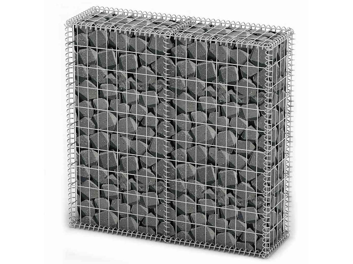 Gabion Basket, Gabion Baskets Vidaxl Prateado Aço (100 X 100 X 30 Cm)