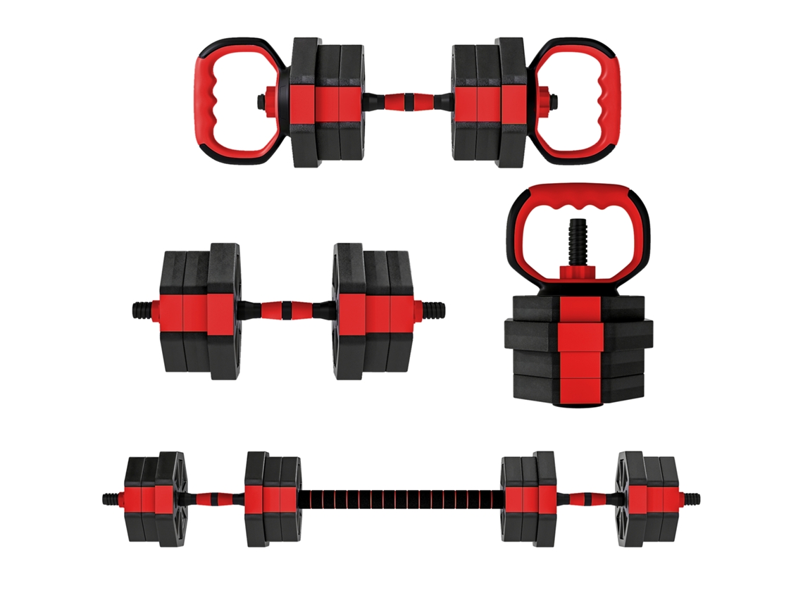 Conjunto de Halteres 6 em 1, Ajustáveis Até 20 Kg, para Treino de Força em Casa. VELTUS TRADE