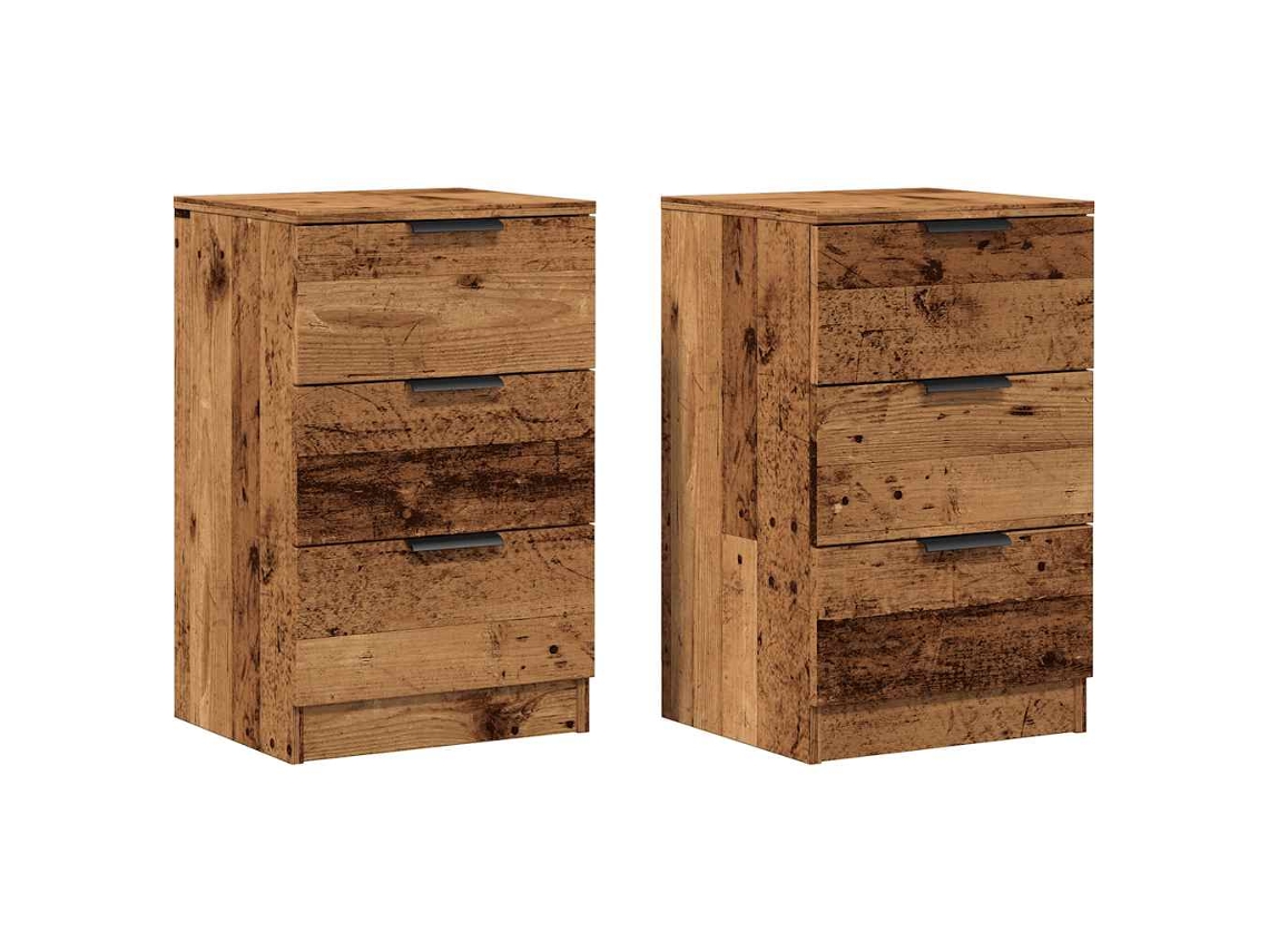 Bedside Cabinet, Bedside Cabinets Vidaxl Marrom Madeira Processada (n/a)