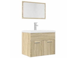 Vidaxl 2 Pcs Conj. Móveis Casa Banho Derivados Madeira Carvalho Sonoma