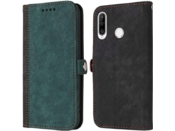Correia Slots Função para Huawei Huawei P30 Lite HONGWE. Anti-Choque Magnética com Porta-Cartões Verde