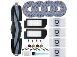 Acessórios para Aspirador de Pó Ecovacs Deebot X1 Omni/ e Turbo: 1 Escova Principal, 4 Escovas Laterais, 4 Esfregões, 2 Filtros, 4 Sacos BRILVIBERA
