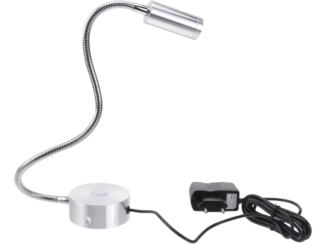 Luminária De Cabeceira Led De 3,4 W Com Controle Por Toque E Luz Noturna Regulável, Em Alumínio Flexível.