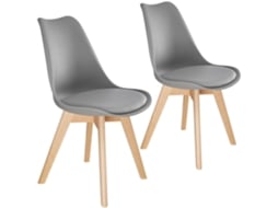 Conjunto de cadeiras de jantar Federica, cinzento Tectake