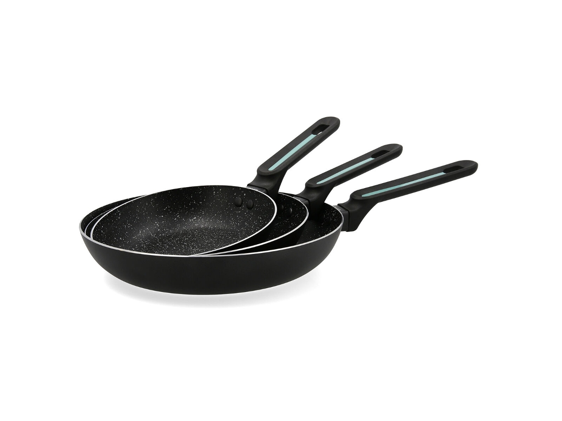 Conjunto de Frigideiras QUID Oasis (Preto - Alumínio - 3 Peças)