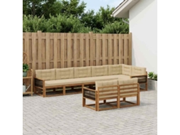 Vidaxl Conjunto De Sofás Para Exterior 8 Unid. Natural E Bege
