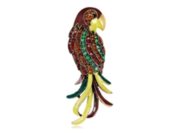 Broche De Papagaio Liga Antiga Com Pedras Coloridas Decoração