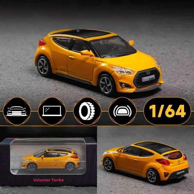 (amarelo) Modelo De Carro Em Liga Metálica Na Escala 1:64 E Modelo De Carro De Brinquedo