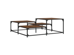 Coffee Table, Coffee Tables Vidaxl Marrom Madeira Processada (107 X 107 X 40 Cm)