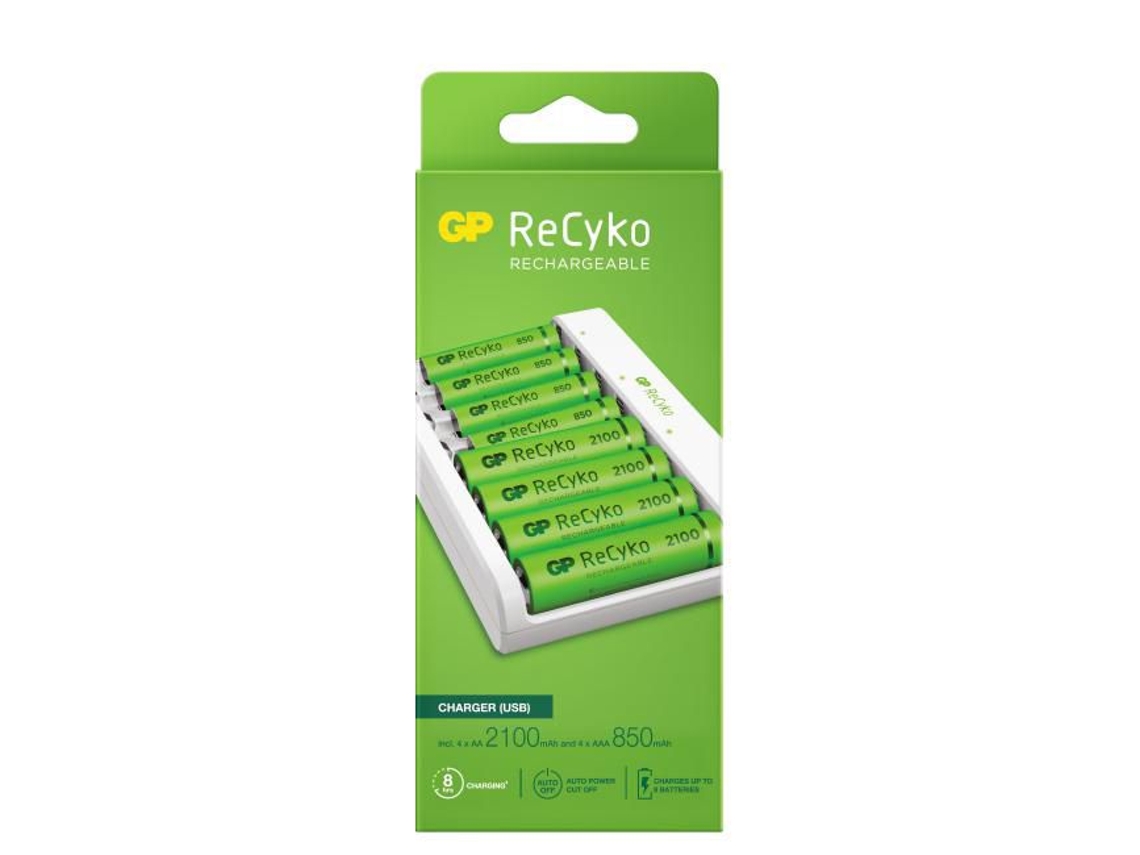 Carregador Recyko E811, 8 Slots, GP Batteries