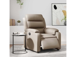 Vidaxl Poltrona Reclinável Elétrica Couro Artificial Cor Cappuccino