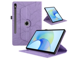 Capa Para Tablet Lurelia, Compatível Com Samsung Galaxy Tab S9 Ultra 14.6 Árvore Da Vida Giratória, Roxo, Couro Sintético, Proteção Antiquedas