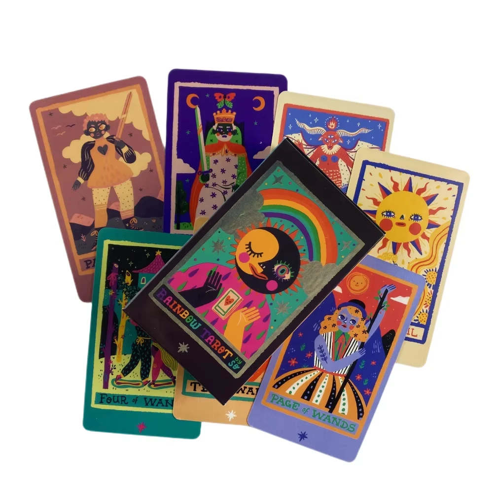 Baralho De Tarô Arco-íris (78 Cartas), Um Jogo De Cartas De Adivinhação E Leitura Da Sorte.