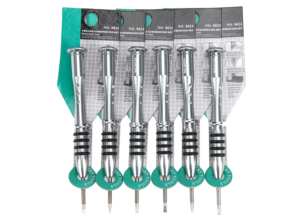 Conjunto De Chaves De Fenda 6 Peças Para Desmontagem E Reparo De Produtos Eletrônicos Com Aço Cromo Vanádio
