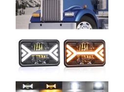 1pcs 5 Inch Car Led Headlights 4x6 Inch High/low Beam Drl Amber Turn Signal