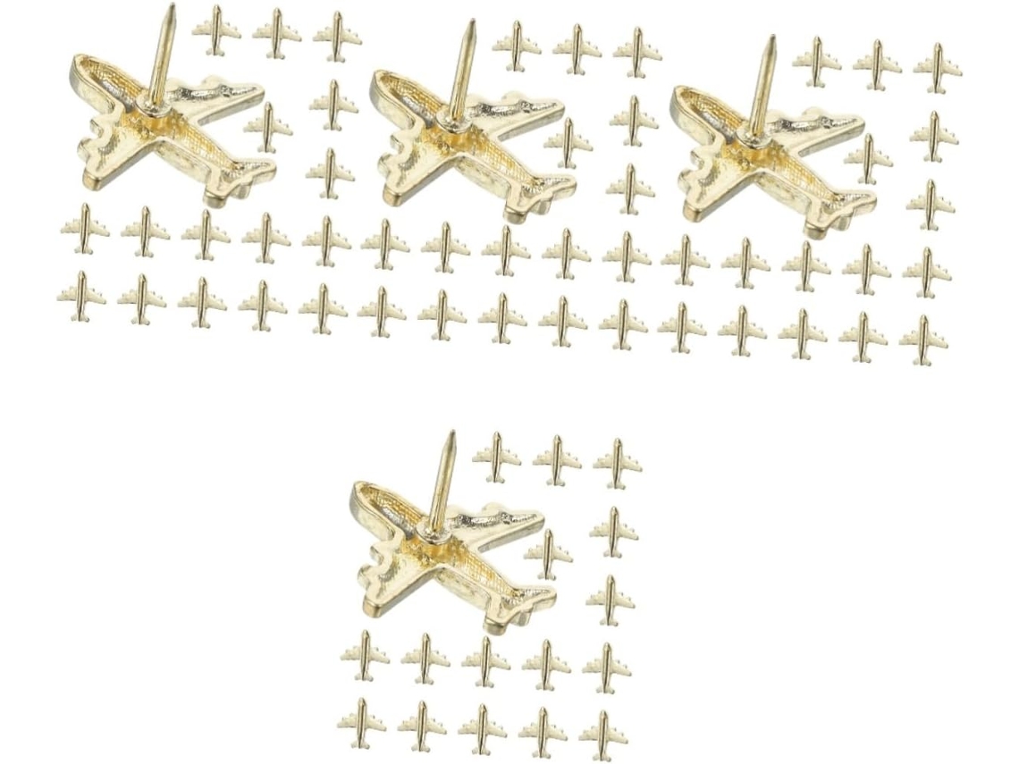 120 Peças De Pequenos Alfinetes Metal Em Formato Avião, Tachinhas