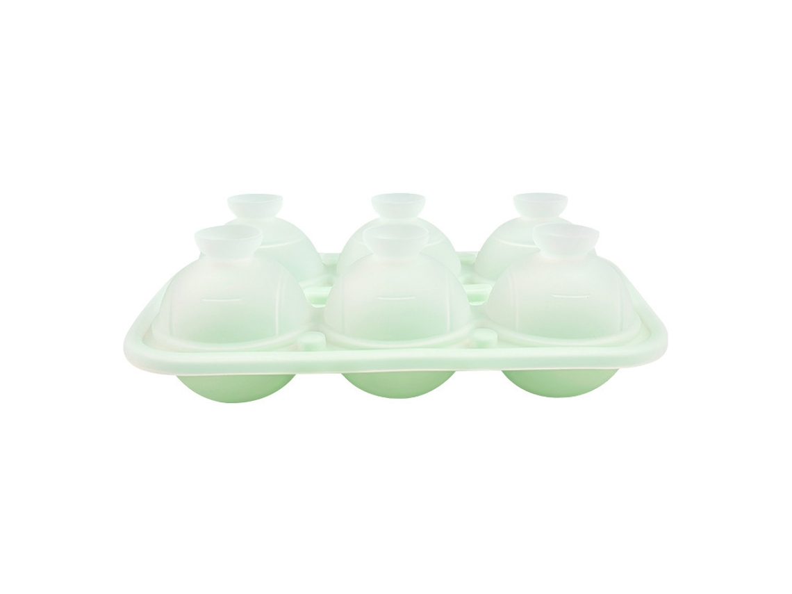 Formas De Gelo Redondas Em Silicone Com Tampa, Para 6 Cubos 2.2“, Cocktails, Sumos E Outras Bebidas. Verde Hexinyigjly