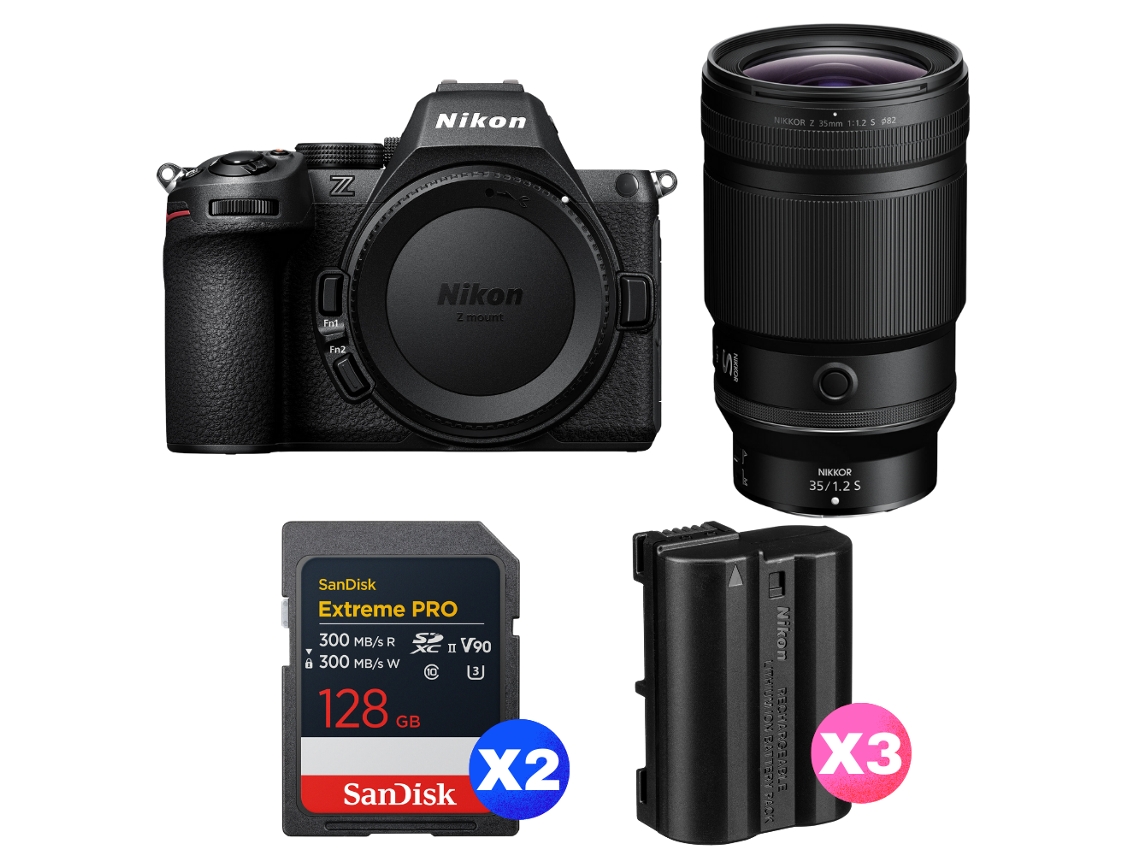 Z5 Ii + 35mm F/1.2 S + 2 Sandisk 128gb Extreme Pro Uhs ii Sdxc + 3 Nikon En el15c + Ebook “20 Dicas para Fotos Que Impressionam” NIKON