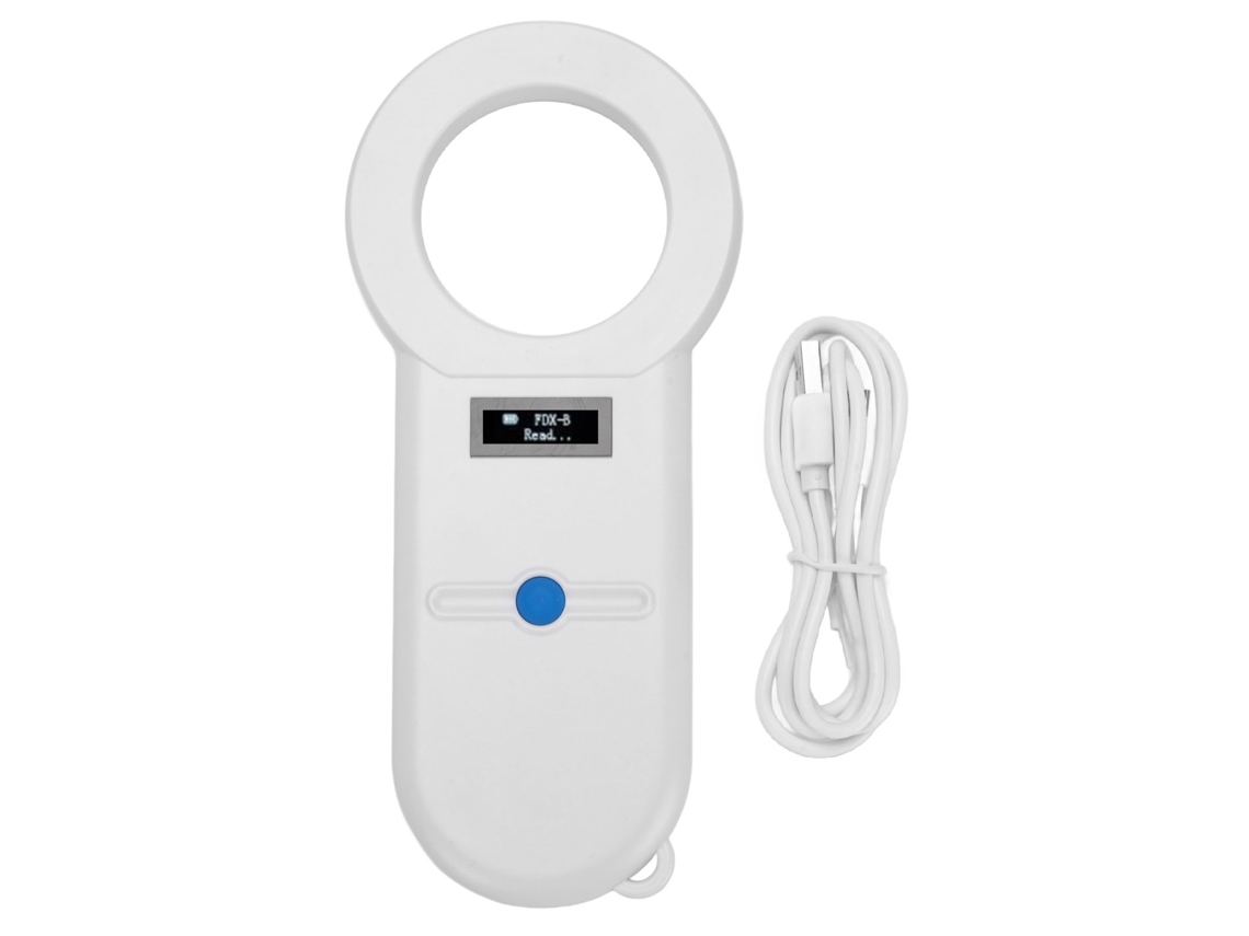 Scanner de microchip animal 134.2khz com display oled, recarregável via usb, leitura de identificação de pets | S/MARCA