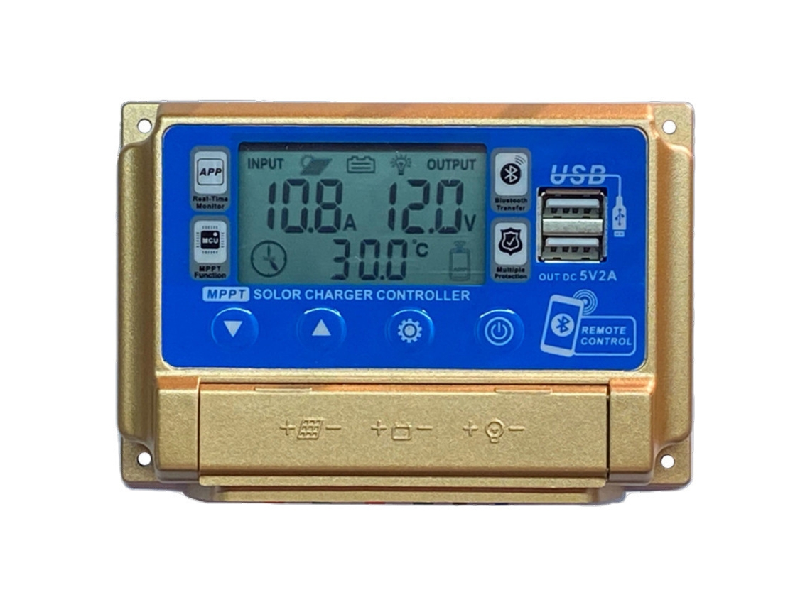 Controlador De Carga Solar 30a 12v 24v Com Display Lcd, Usb Duplo, Tensão De Carga Ajustável Zeuxo