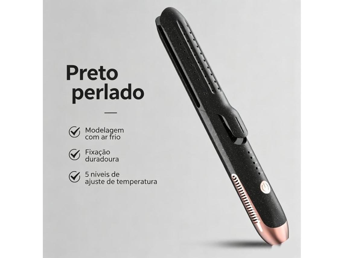 Alisador e Modelador 2em1 Ar Frio Proteção 5 Níveis Temperatura Uso Doméstico para Todos os Tipos de Cabelo STELASPLEN