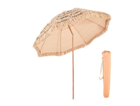 Guarda-sol Tiki Ajustável De Palha Pp De 2,4 M Da Succebuy Para Piscina E Praia