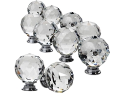Puxadores De Cristal Para Gavetas, Puxadores De Cristal Para Portas, Puxadores Para Cômodas, Conjunto De 10 Peças Com