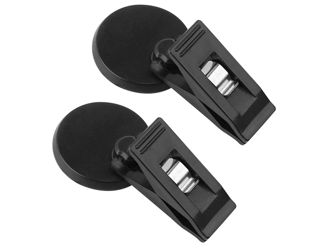 Conjunto 2 Clips Automóvel - Acessório Carro - Suporte Bilhete - Pvc - Preto
