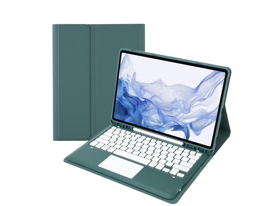 Capa Com Teclado Bluetooth Para Ipad Pro 12.9 2024 Com Controlo Por Toque, Verde Escuro