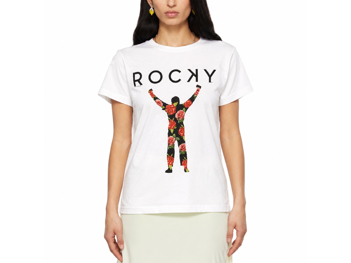 Rockinstone Rocky Movie Flower 2 White Adult T-shirt Size:m