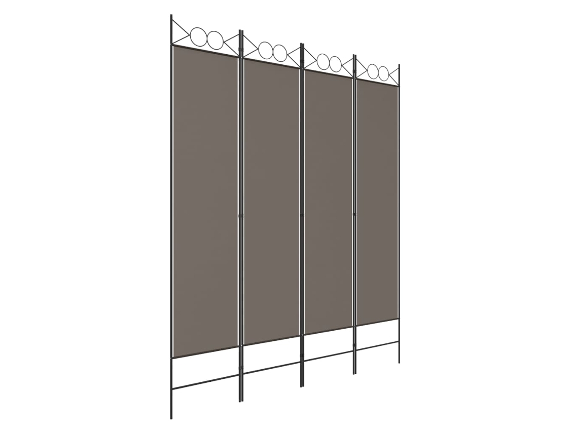 VIDAXL Biombo/Divisória Com 4 Painéis 160x200 cm Tecido Antracite