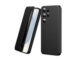 Capa De Couro Com Janela Smart View Para Samsung Galaxy S23 5g